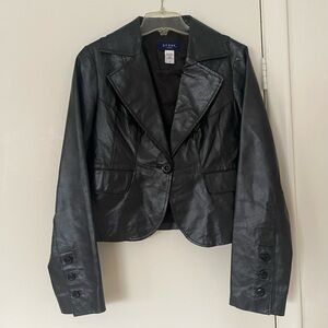 Vintage GUESS Genuine Leather Black Blazer Jacket